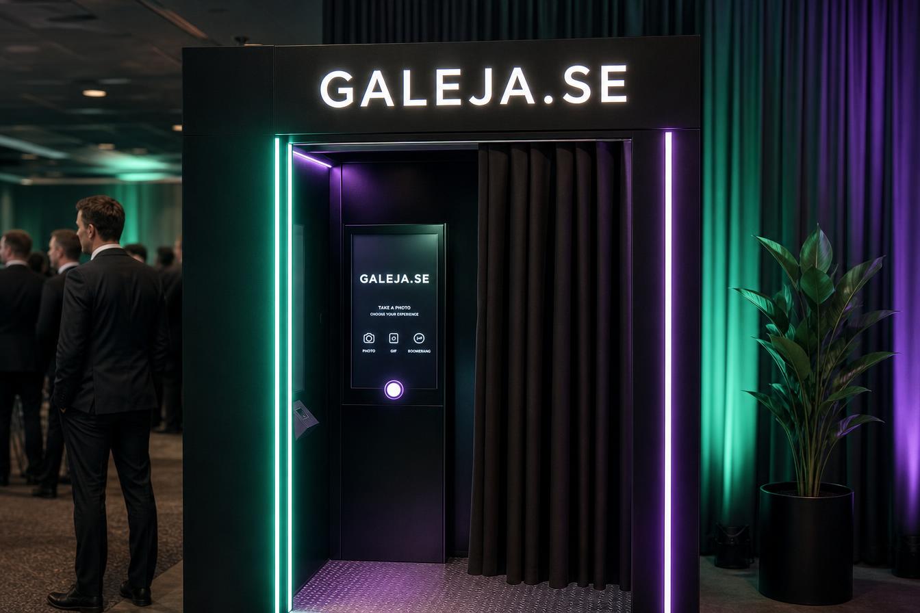 Svensktillverkat fotobås från Galeja på ett event